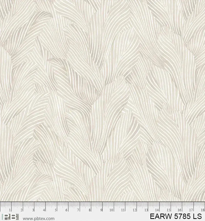 108" Earth Tones Light Grey Leaf Cotton Wideback Fabric ( 1 yard pack )