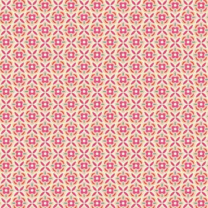 118" Paradise Birds Floral Tiles Pink Wideback Fabric per yard