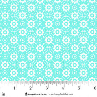 Jubilee Blue Monotone Flower Cotton 44" / 45" Fabric per yard