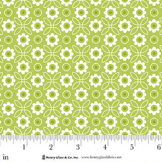 Jubilee Green Monotone Flower Cotton 44" / 45" Fabric per yard