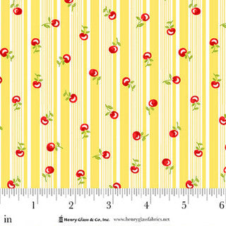 Jubilee Yellow Cherry Stripe Cotton 44" / 45" Fabric per yard
