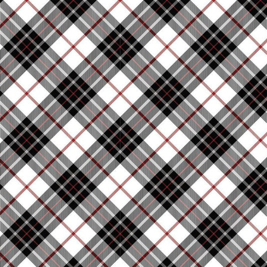 Cloud Cuddle Black Just Plaid 58"/60" Fabric per yard