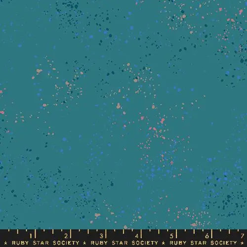 Blue Turquoise Speckled Storytime 43"/44" Fabric Per Yard