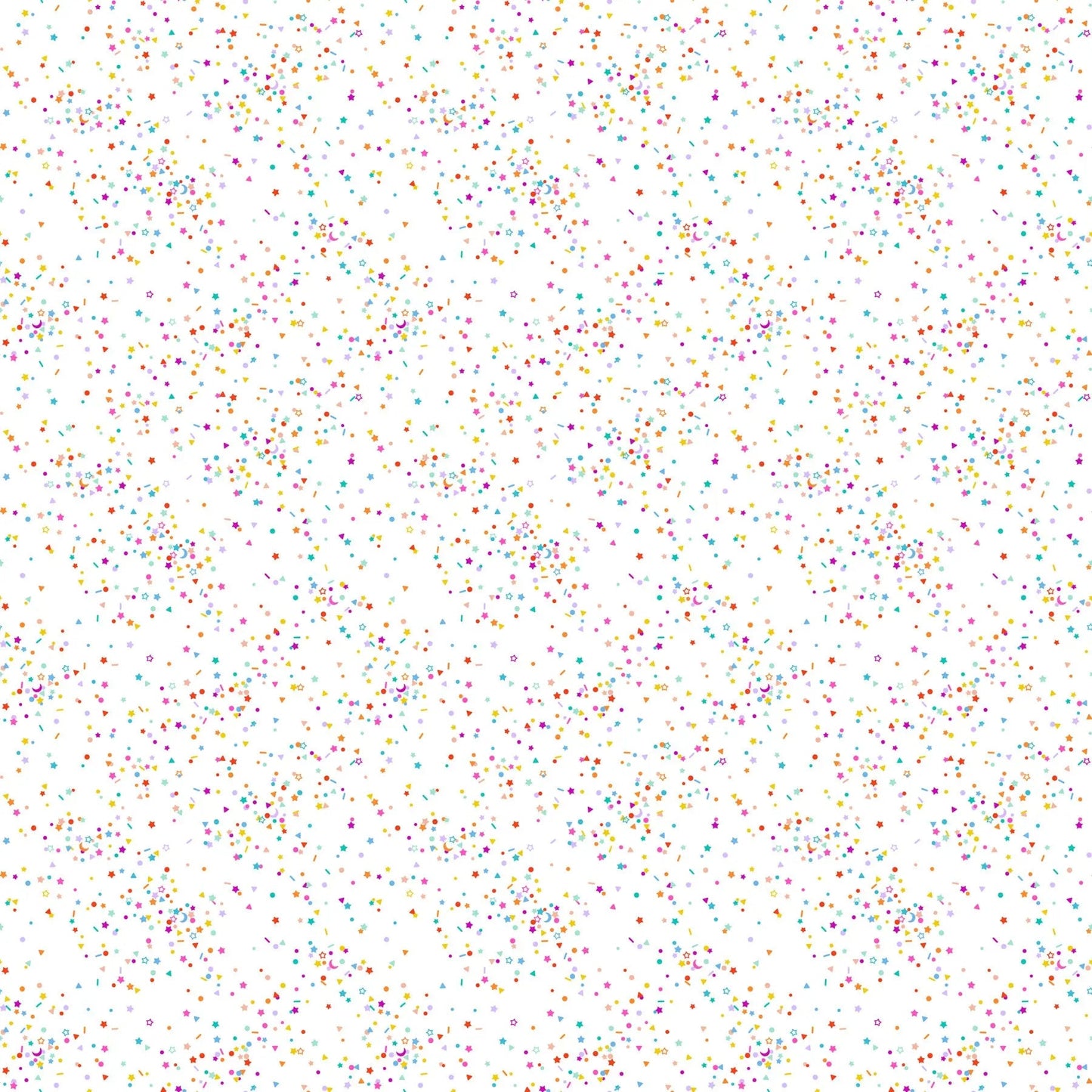 White Multi Dovetail Sprinkles 44"/45" Fabric Per Yard