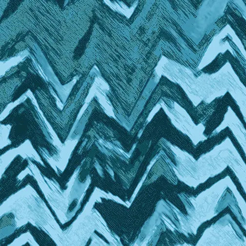 Green Shibori Teal Wave Cotton 44"/45" Fabric Per Yard