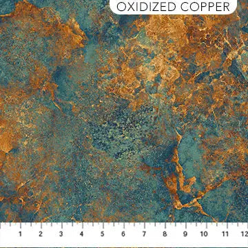 Blue Oxidized Copper 26756-68 Cotton 44"/45" Fabric Per Yard
