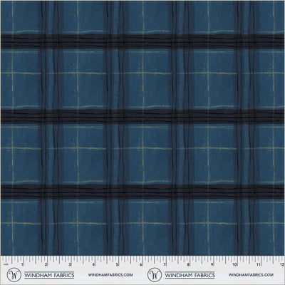 Window Pane Plaid NightSky Cotton 43/44 Fabric Per Yard