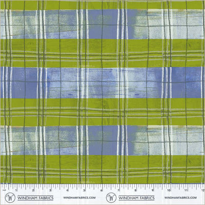 Cool Lime Plaid Cotton 43/44 Fabric Per Yard
