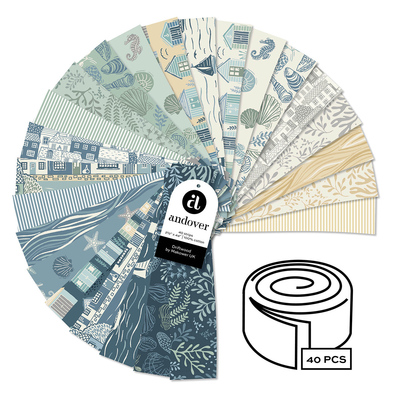 Driftwood - 2.5 Inch Strip Rolls - 40 Cuts