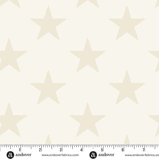 Andover Fabrics Americana Large Star Cream 108" Cotton Wideback Fabric per yard