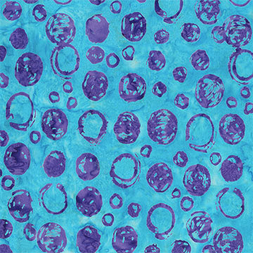 Aqua Bubble Celebration Cotton 44/45 Fabric Per Yard