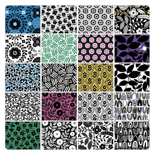Black, White and Bloom 5x5 Pack Pre-cuts