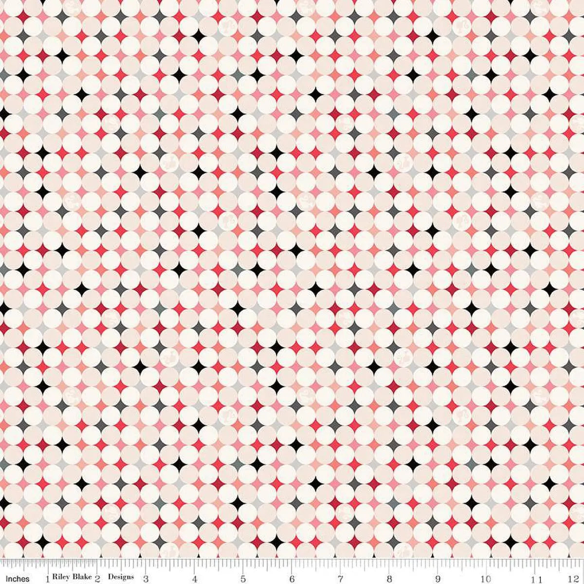 Barbie Vintage Sparkle Dots Blush Cotton 43"/44" Fabric Per Yard