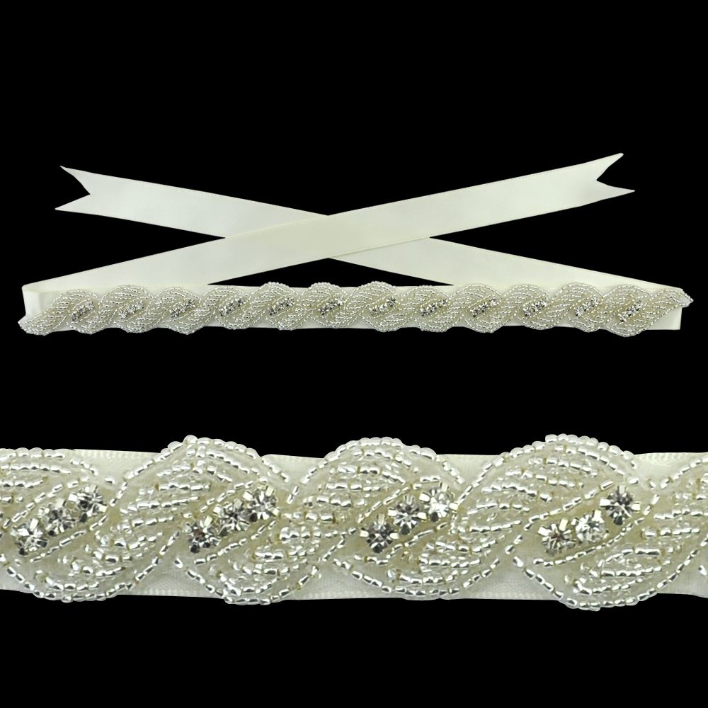 Belagio Enterprises - 13" x 3/4" Rhinestone Sash with Ribbon - - BR-Sash-5
