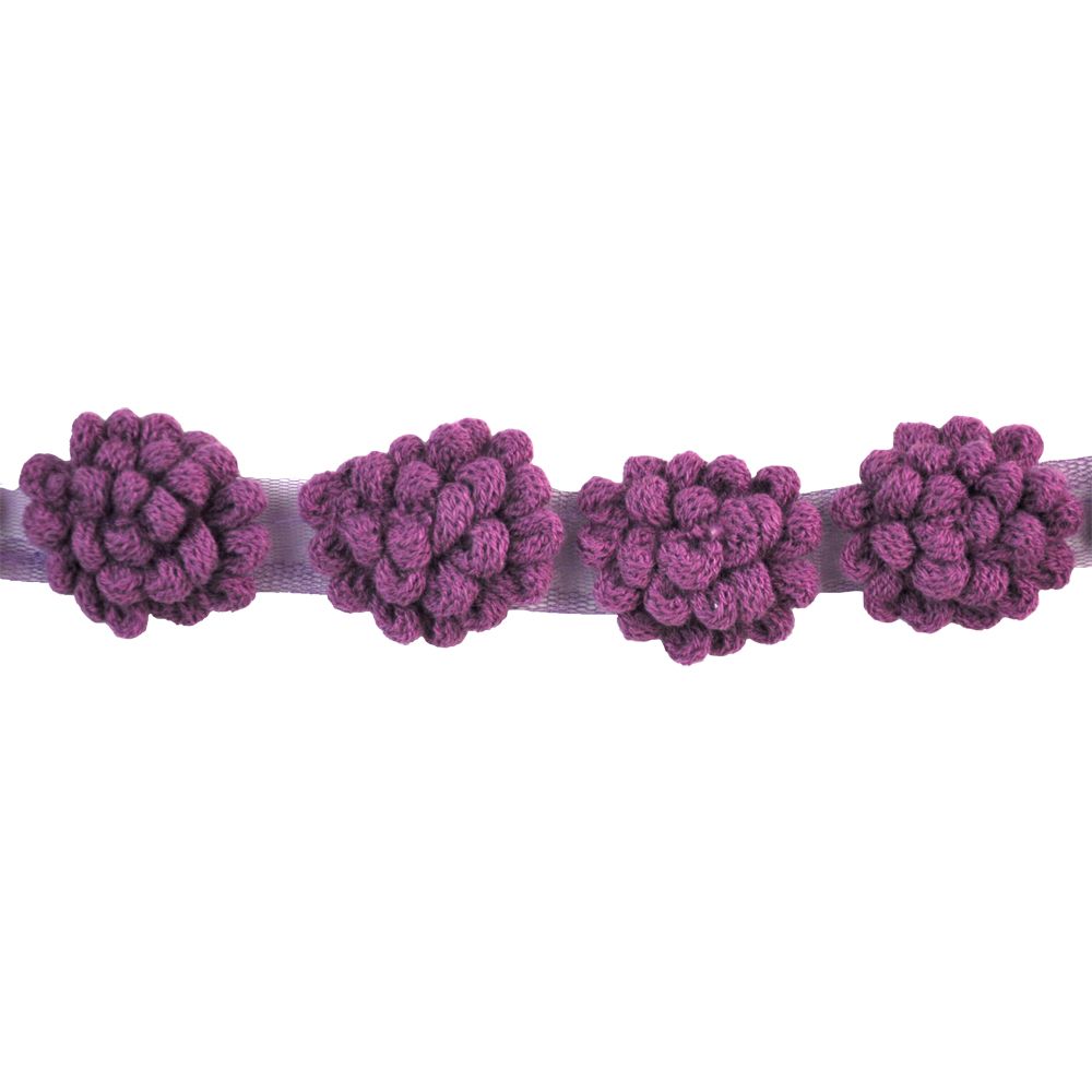Belagio Enterprises - 2" Width Crochet Flower Trim (10 Yard Roll) - BF-1360-26 Purple