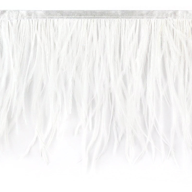 Belagio Enterprises - 6-inch Ostrich Feather Trim (11 Yard Bolt) - B-1139-27 White