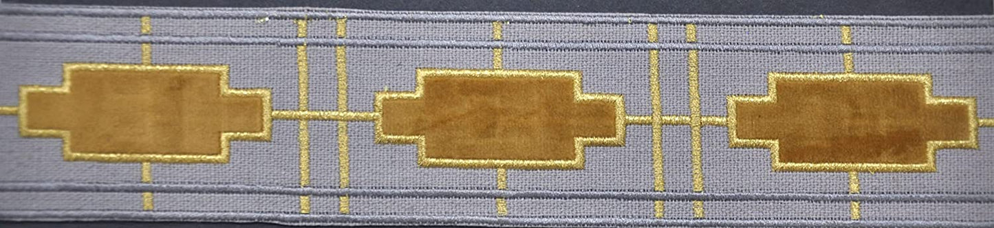 Belagio Enterprises BR-7527-11/10 Decorative Trim Tape, Grey/Gold