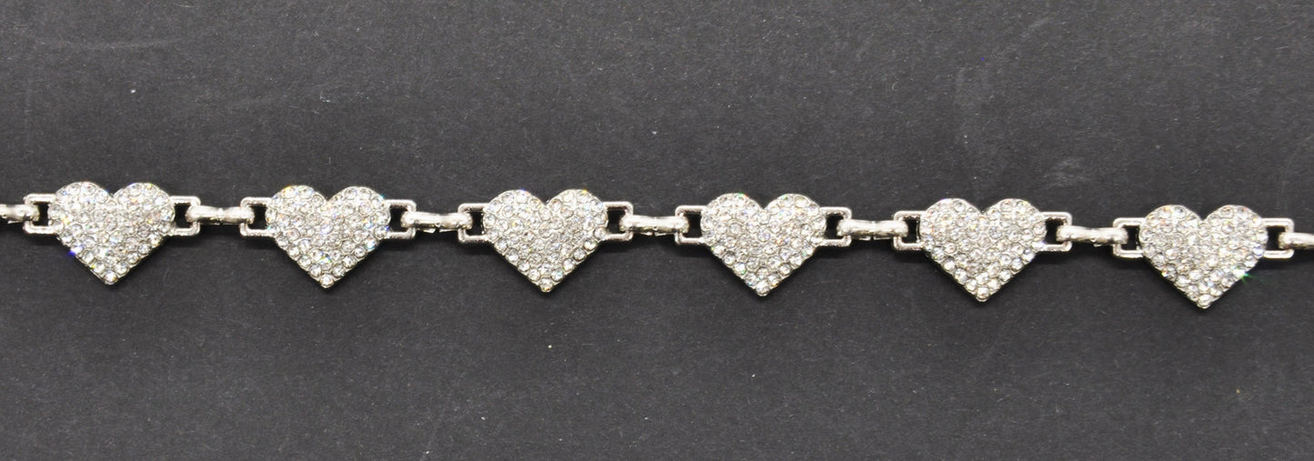 Belagio Enterprises - Rhinestone Trim (10 Yard Roll) - BR-400-10 Heart Shape Gold