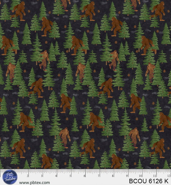 Black Toss Bigfoot Country BCOU-6126-K Cotton 44”/45” Fabric Per Yard