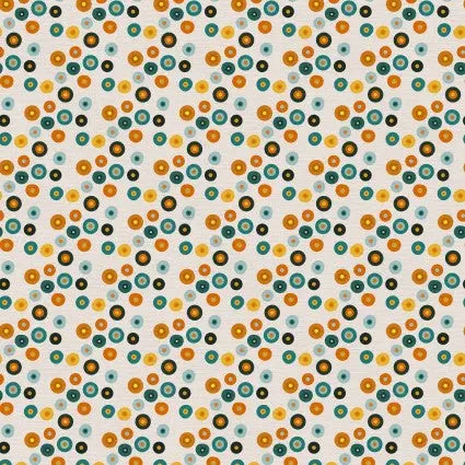 Blue Orange Skate Wheels Cotton Wideback Fabric per yard