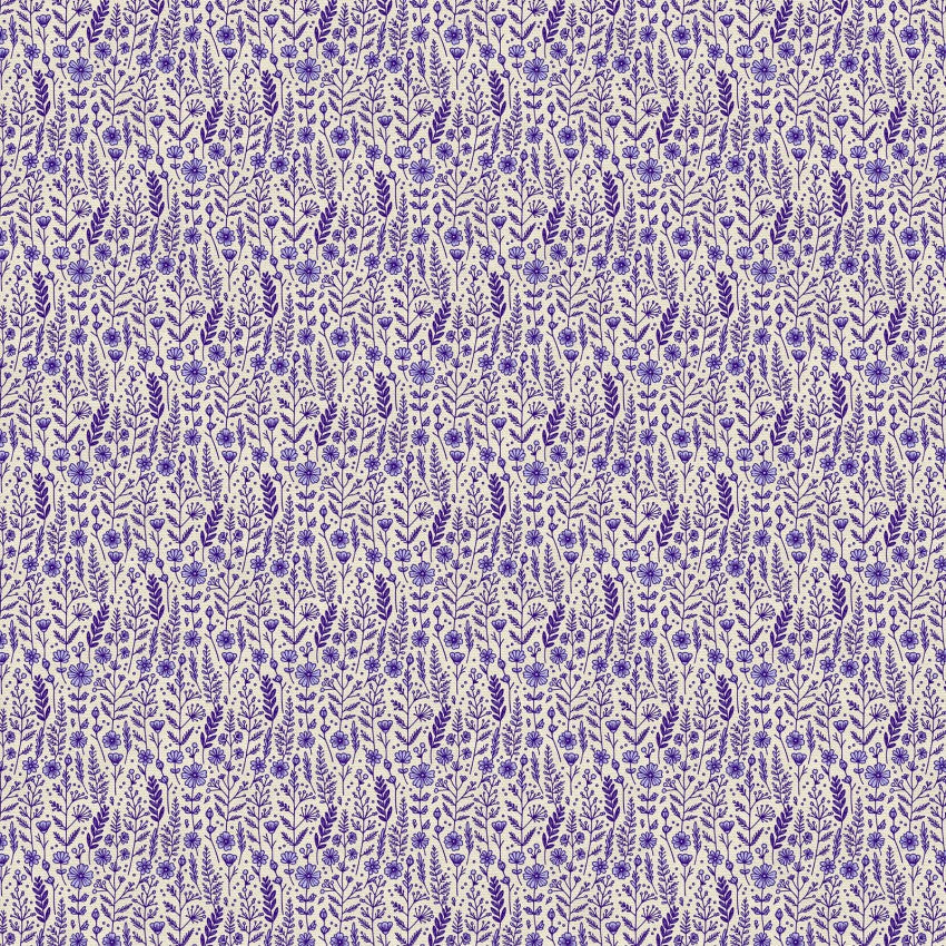 Blue Petite Petals Wildflowers Cotton Wideback 118" Fabric Per Yard