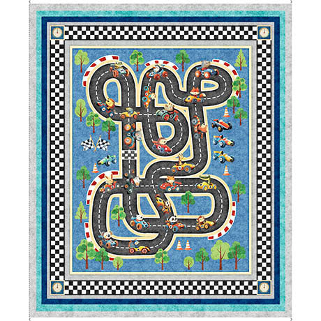 Blue Turbo Tykes Racetrack Playmat Panel