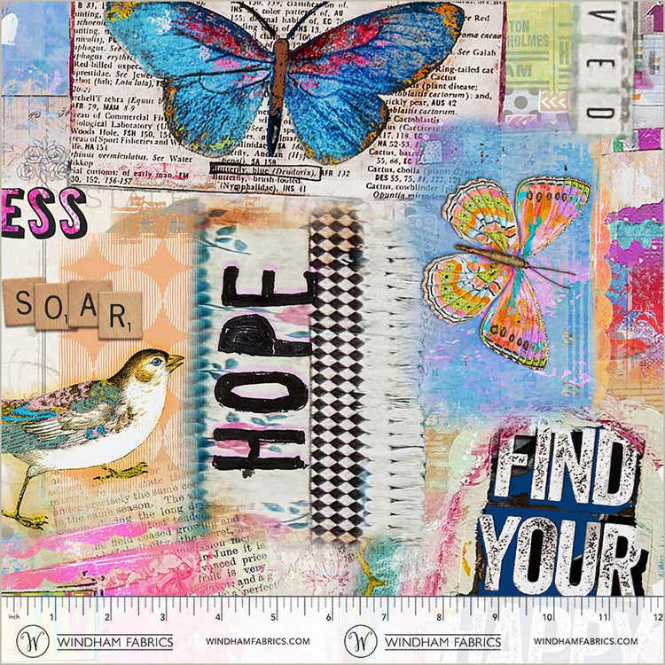 Canvas & Co. Multi Find Your Happy Cotton 44"/45" Fabric Per Yard