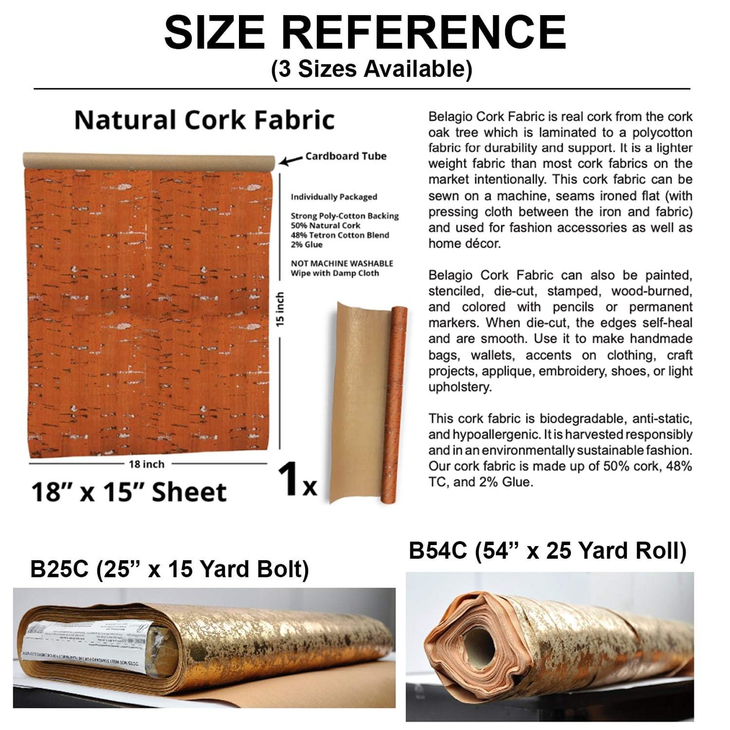 Cork Fabric - Style 1017 Floral Sketch