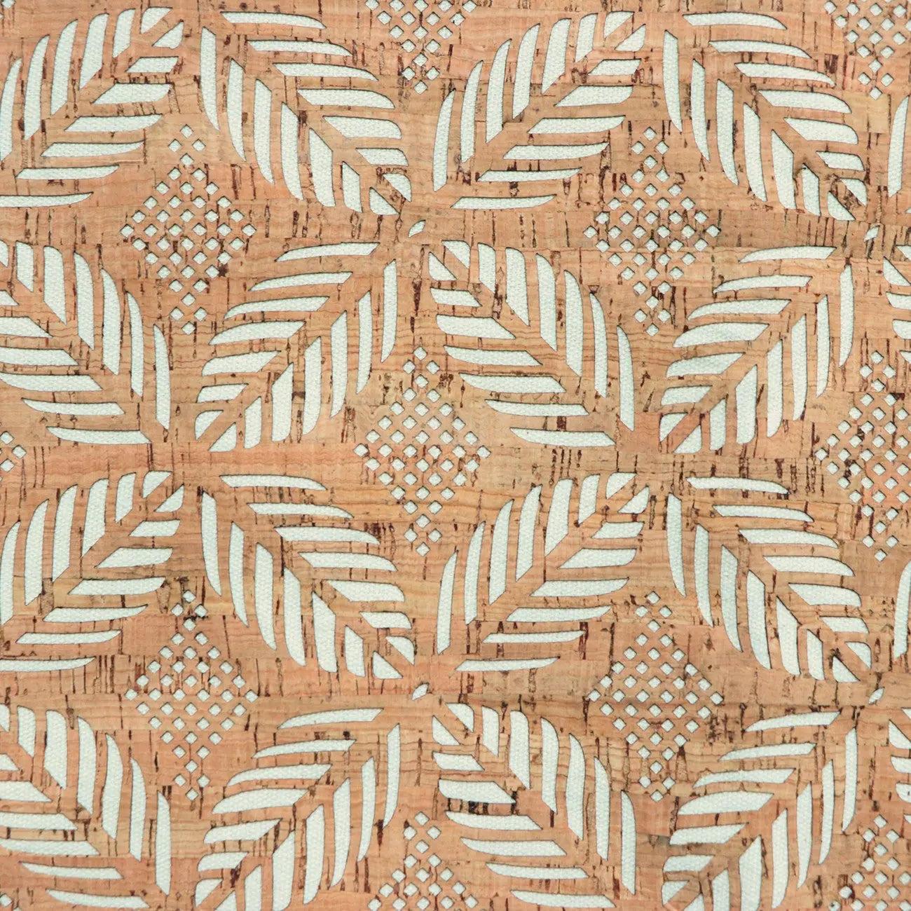 Cream Canvas Backed Palms Pro Lite Cork 1/2 yard