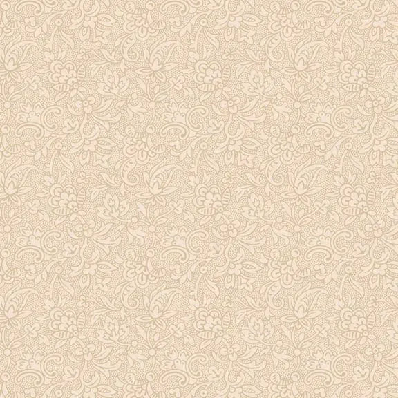 Cream Stylized Floral Cotton Wideback Fabric Per Yard