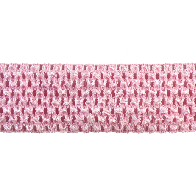 Crochet Stretch Trim - 2" Width (25 Yard Roll) - BF-1900-20 Pink