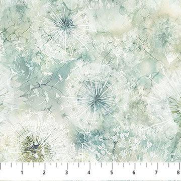 Whisper Packed Seed Pods Light Teal Cotton 43"/44" Fabric Per Yard