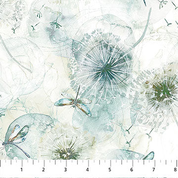 Whisper Open Seed Pods Cream Cotton 43"/44" Fabric Per Yard