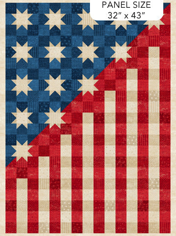 Multi Cream Flag American Heartland Cotton 32" x 43" Panel