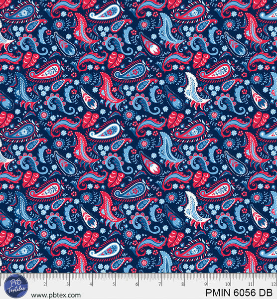 Dark Blue Patriotic Minis PMIN-6056-DB Cotton 44/45 Fabric Per Yard