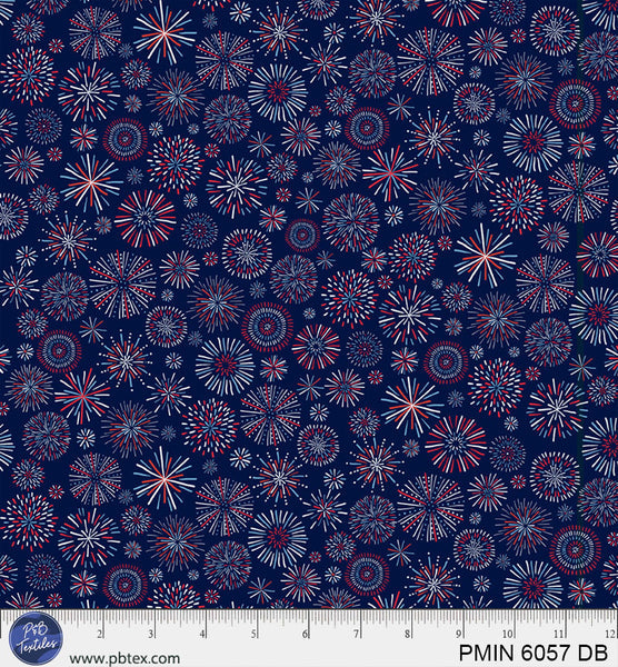 Dark Blue Patriotic Minis PMIN-6057-DB Cotton 44/45 Fabric Per Yard