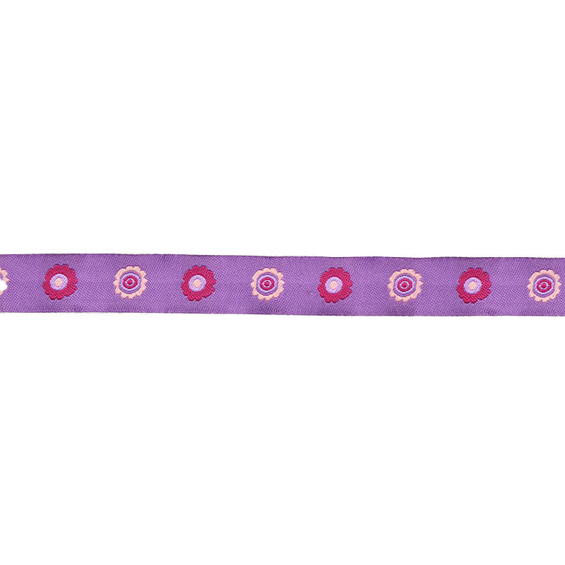 Embroidered Ribbon Tape - 5/8" Width (25 Yard Roll) - BR-7661 Flowers