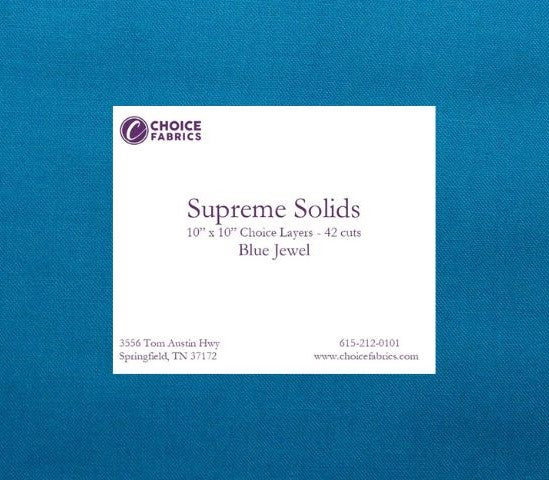 Supreme Solids - 10" Squares - Blue Jewel (42 Squares)