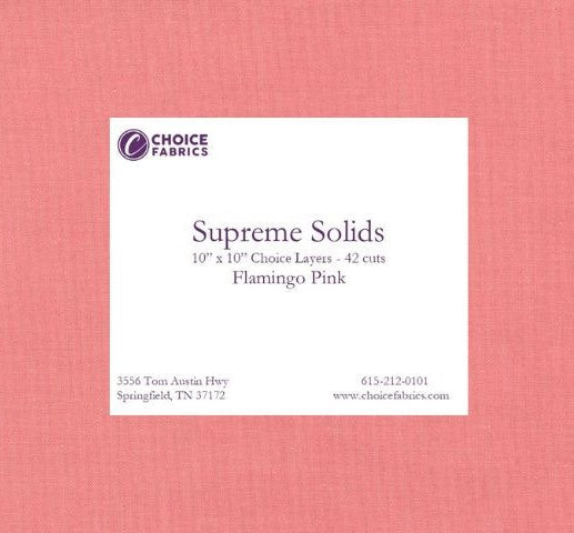 Supreme Solids - 10" Squares - Flamingo Pink (42 Squares)