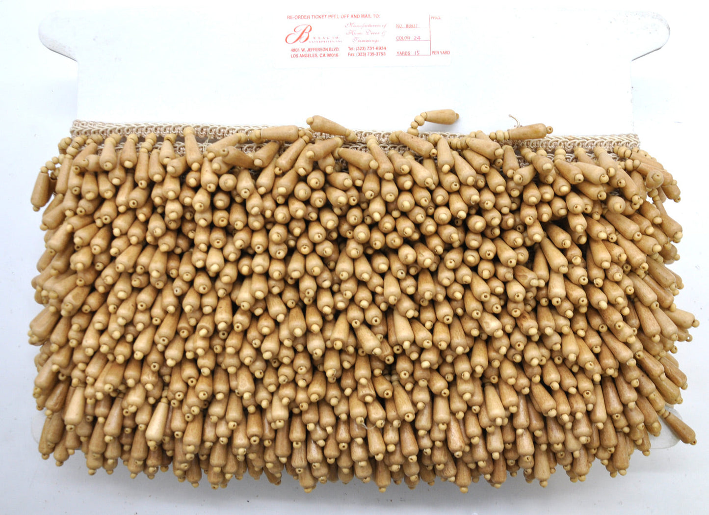 Fascination Collection - 2" width WOODEN FRINGE (10 Yard Roll) - BB-937-24 Beige