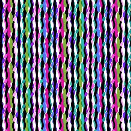 Flock Together Wavy Stripe Jewel Cotton 44"/45" Fabric Per Yard