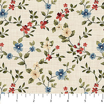 Floral Trail Cream Multi Farmhouse 28604-11 Cotton 44"/45" Fabric Per Yard