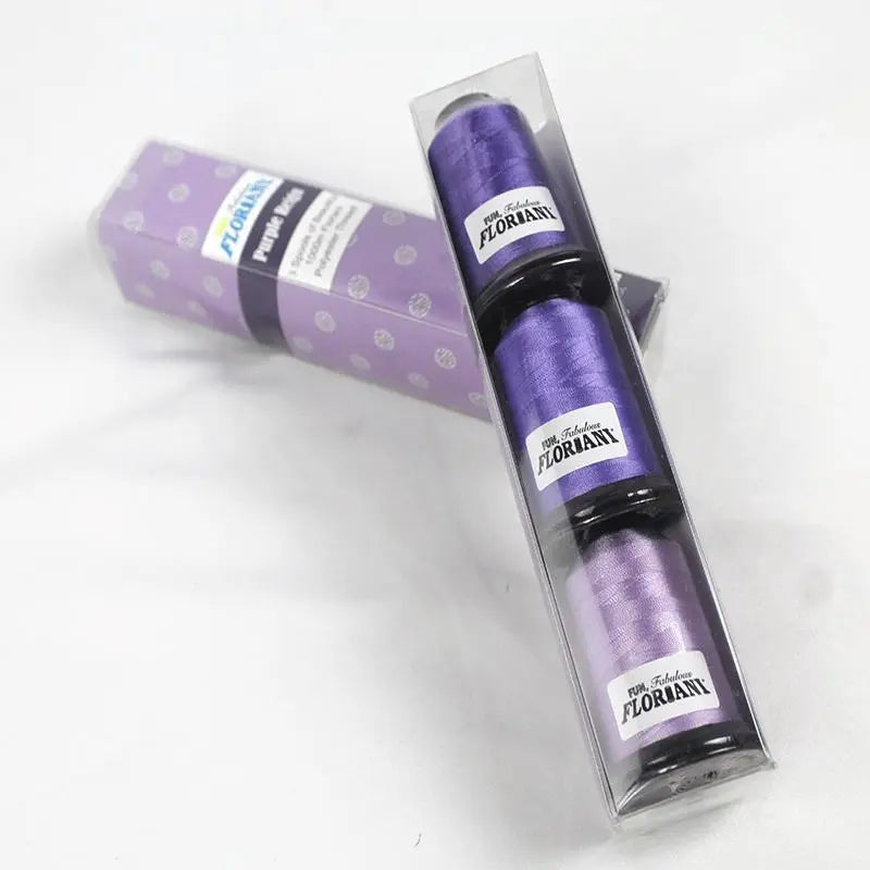 Floriani Thread 3 SPOOL SET - PURPLE REIGN PURPLE