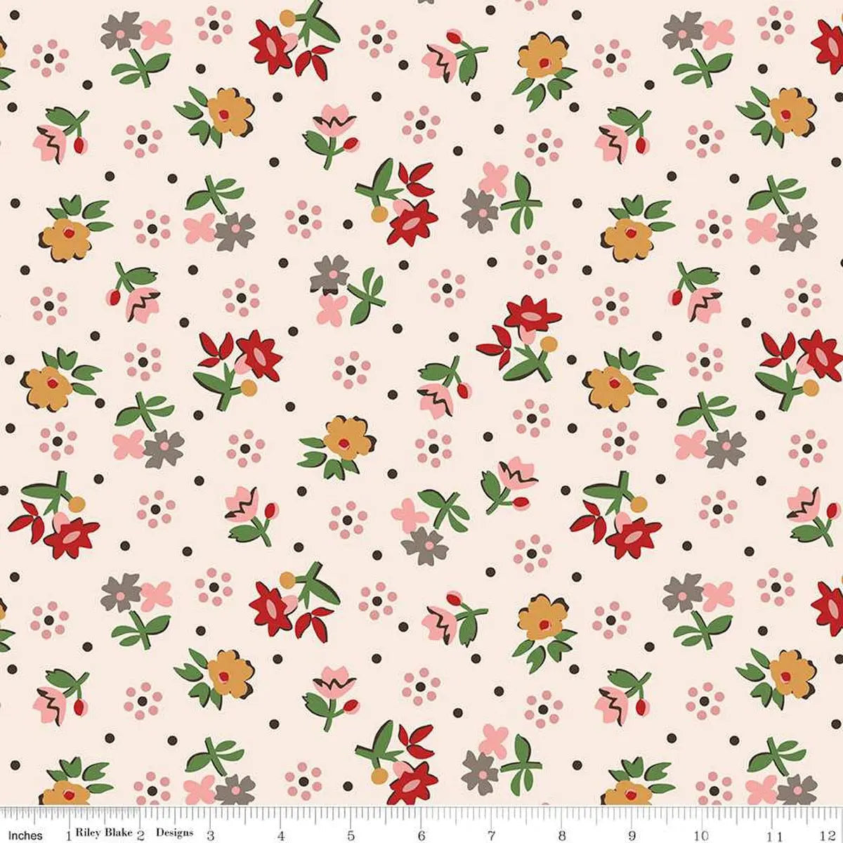 Gentler Times Reunion Coral Cotton Wideback Fabric - ( 3/4 Yard Pack )