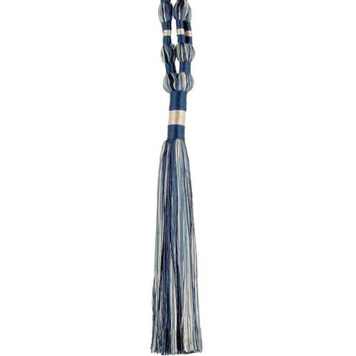 Godiva Collection - 12" length SINGLE TIEBACK - BT-6099-05/24 Navy Blue and Ivory
