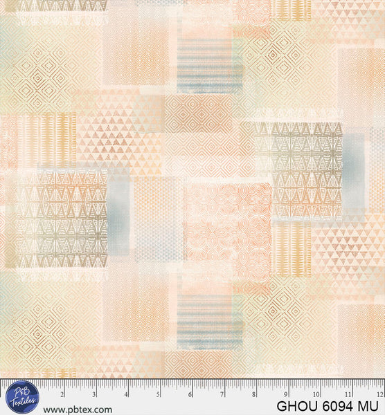 Golden Hour Multi Patchwork Geo Cotton 44/45 Fabric Per Yard