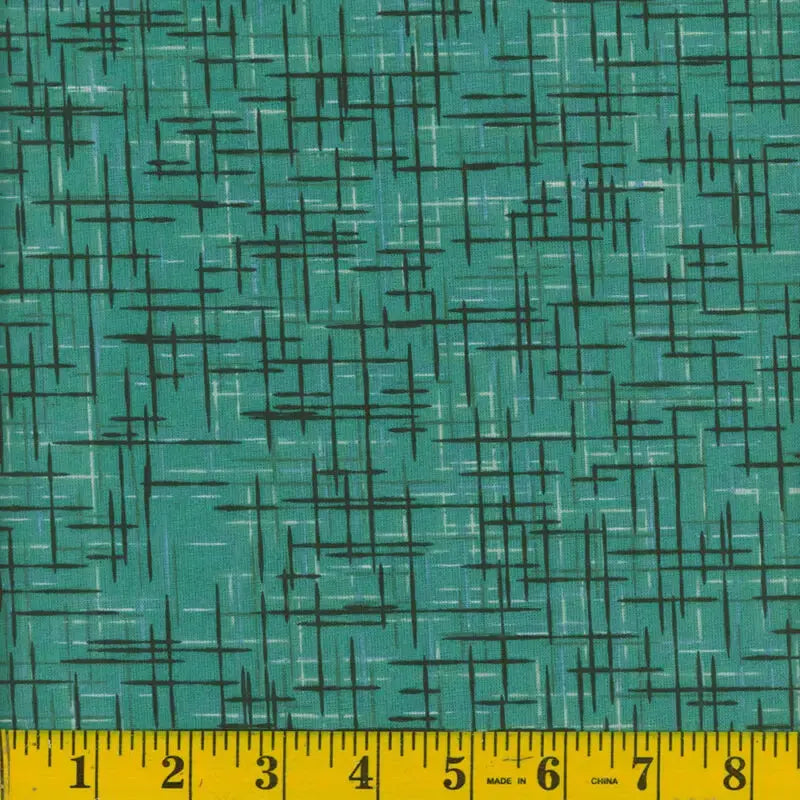 Green Dusty Turqupise Cotton Wideback Fabric per yard