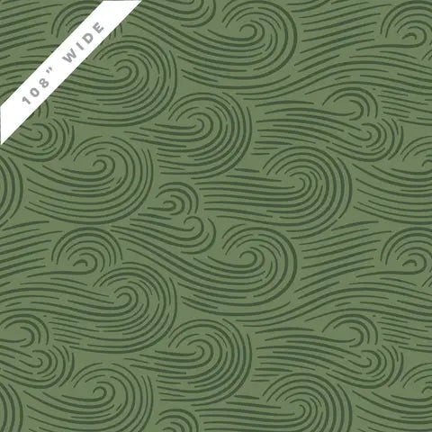 Green Spring Breeze Naturally Wild Quilter's Weight Cotton Wideback Fabric per yard