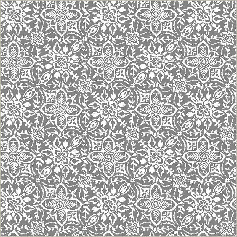 Grey Verona Tiling Cotton 44/45 Fabric Per Yard