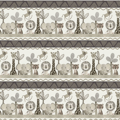 Jungle Romp Novelty Jungle Stripe Multi 43"/44" Fabric Per Yard